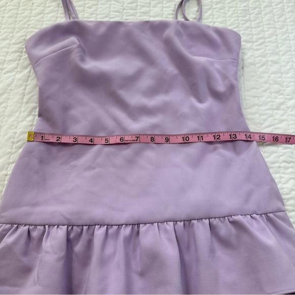 Likely Amica Tiered In Orchid Bloom Lavender Ruffle Detail on the Hem Mini Dress - Picture 6 of 12